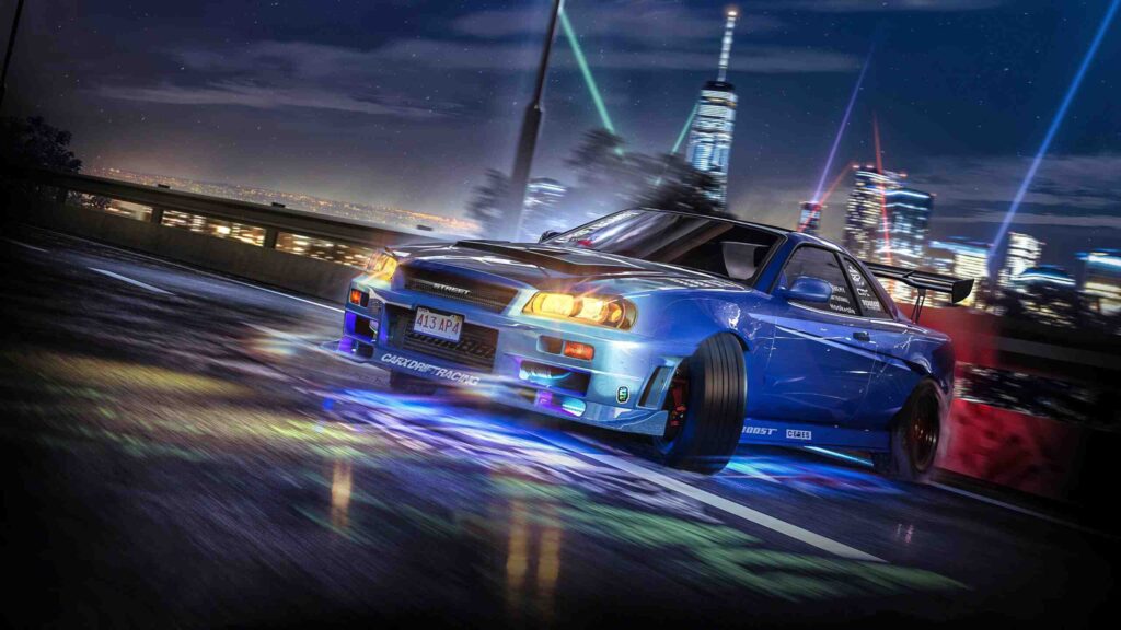 Nissan GTR drift racing in CarX Street Mod APK